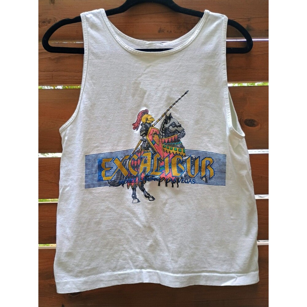 Vintage Excalibur Las Vegas White Tank Xs-Small Knight